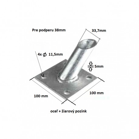 Pozinkovaná pätka na podperu